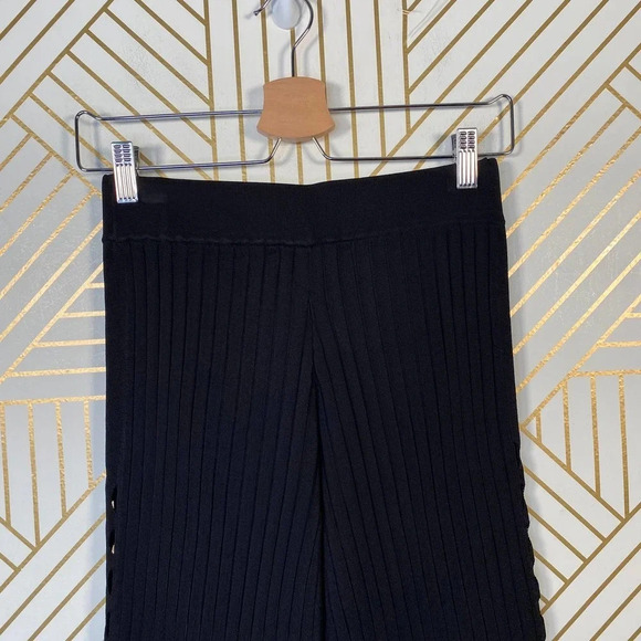Jonathan‎ Simkhai Zig Zag Ribbed Cropped Knit Pants Black Textured Minimalist - Picture 9 of 9